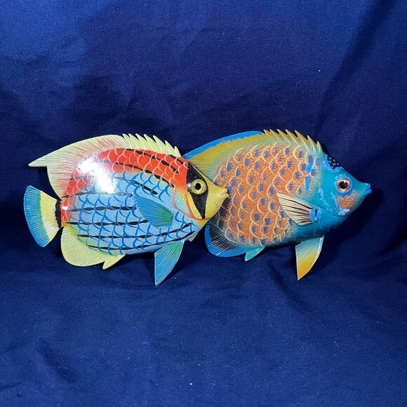 CIT Inc. Other - Set Of 2 Hand-Painted Metal Fish Wall Decor